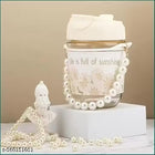 Floral Glass Sipper Water Bottle with Straw & Pearl Keychain – 500ml
