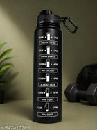 1L Motivational Water Bottle with Time Marker & Straw