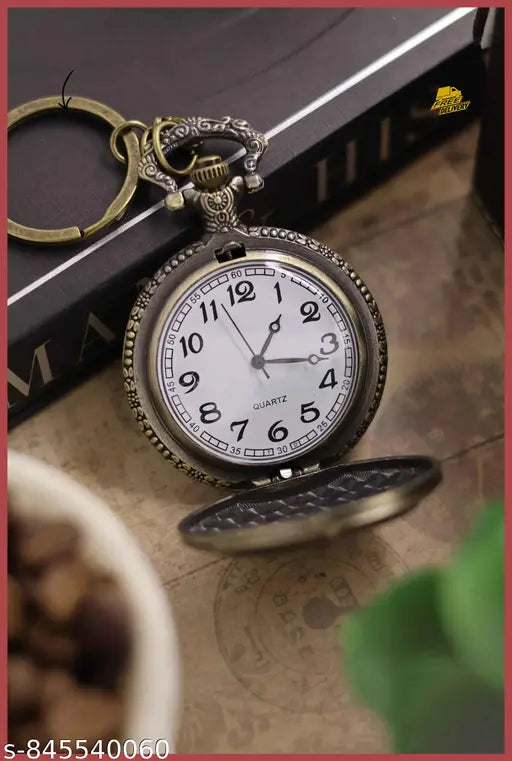 Metal Vintage Titanic Theme Transparent Glass Pocket Watch Keychain