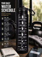 1 Litre Motivational Water Bottle with Time Marker & Straw – Track Your Daily Water Intake