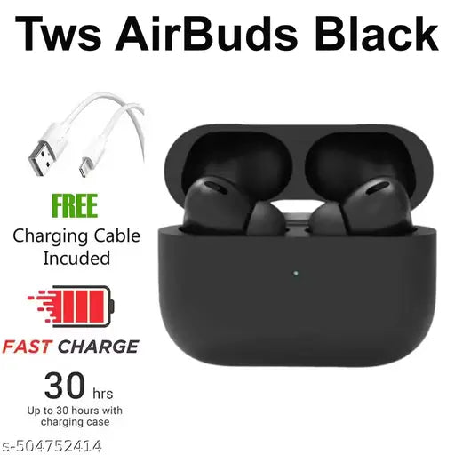 TWS Earbud Pro - Black AirPro Wireless Bluetooth Headphones with Touch HD Mic