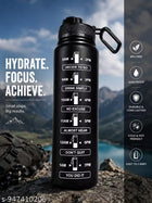 1 Litre Motivational Water Bottle with Time Marker & Straw – Track Your Daily Water Intake