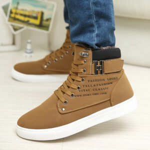 Men's High-Top Winter Boots β Warm Fur-Lined Casual Canvas Shoes